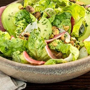 healthy organic greens salad at pizzeria delfina in san francisco, ca