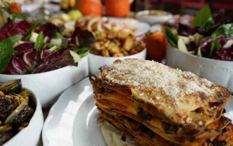 beautiful healthy locally-sourced delicious spread at Cal-Italian Che Fico in San Francisco, CA
