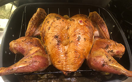 spatchcock a turkey for the best flavor and crispy skin texture with moist juicy meat