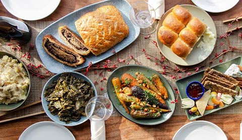 beautiful organic vegetarian holiday feast Greens Restaurant San Francisco healthy dining