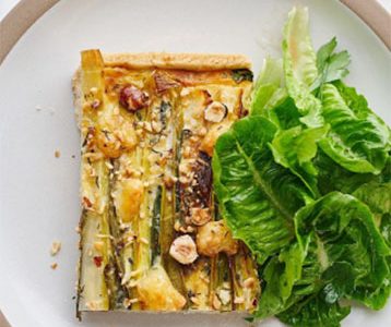 Savory, seasonal galette with local greens on the side at all-day cafe and community market and restaurant, Le Bon Nosh, Atlanta