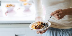 enjoying a healthy organic balanced breakfast for a fresh start to the day