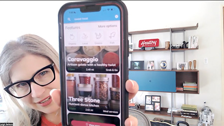 Chief Enthusiast Leigh Balkom shows how to find healthy treats and natural sugar desserts using Healthy Anywhere app