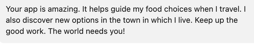 Healthy Anywhere 5-star App review testimonial